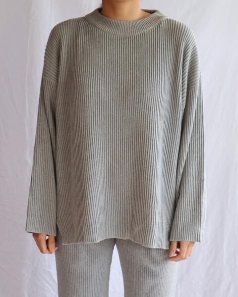 Women's Knit Pull Over - Grey Marle