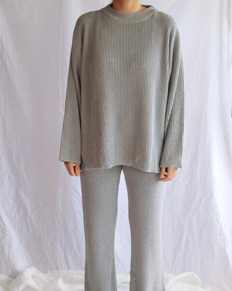 Women's Knit Pull Over - Grey Marle