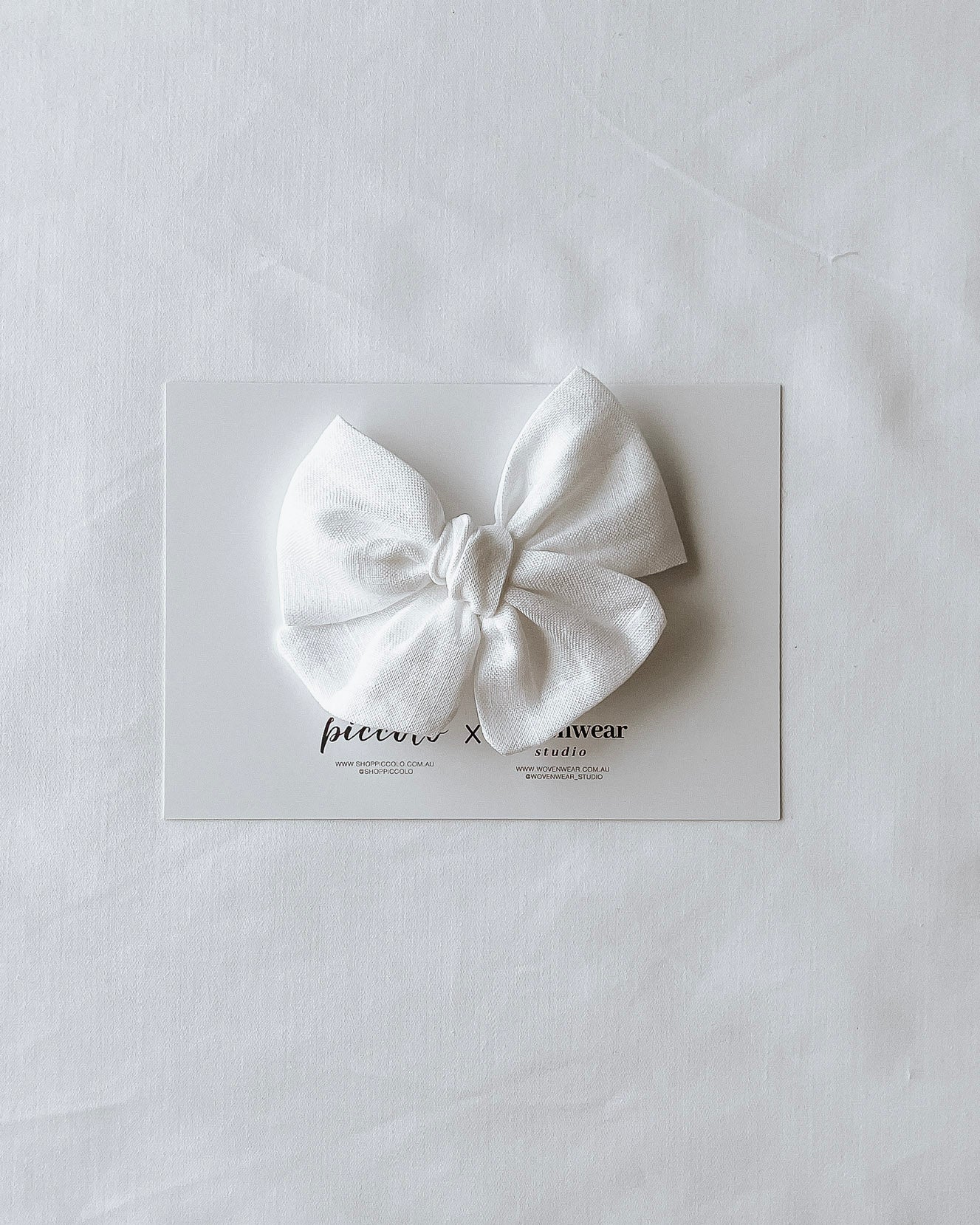 Wovenwear Studio x Piccolo - Linen Large Pinwheel Bows in Milk