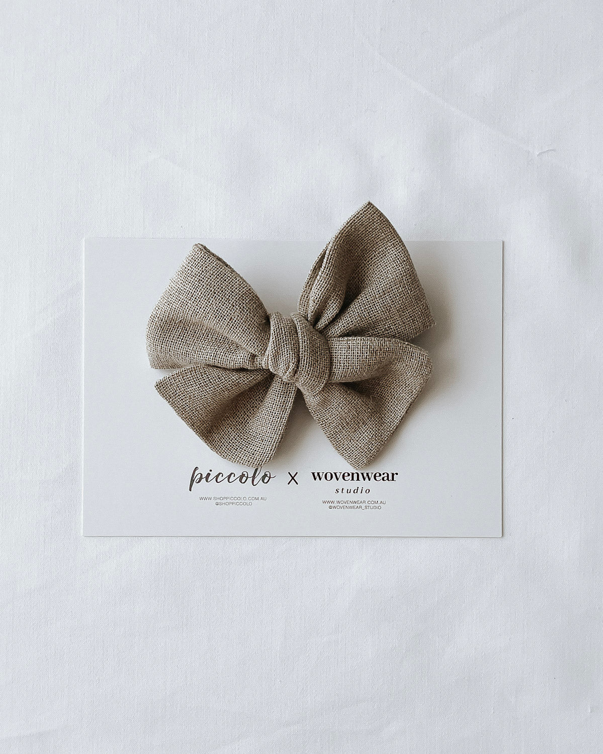 Wovenwear Studio x Piccolo - Natural Linen Large Pinwheel Bows