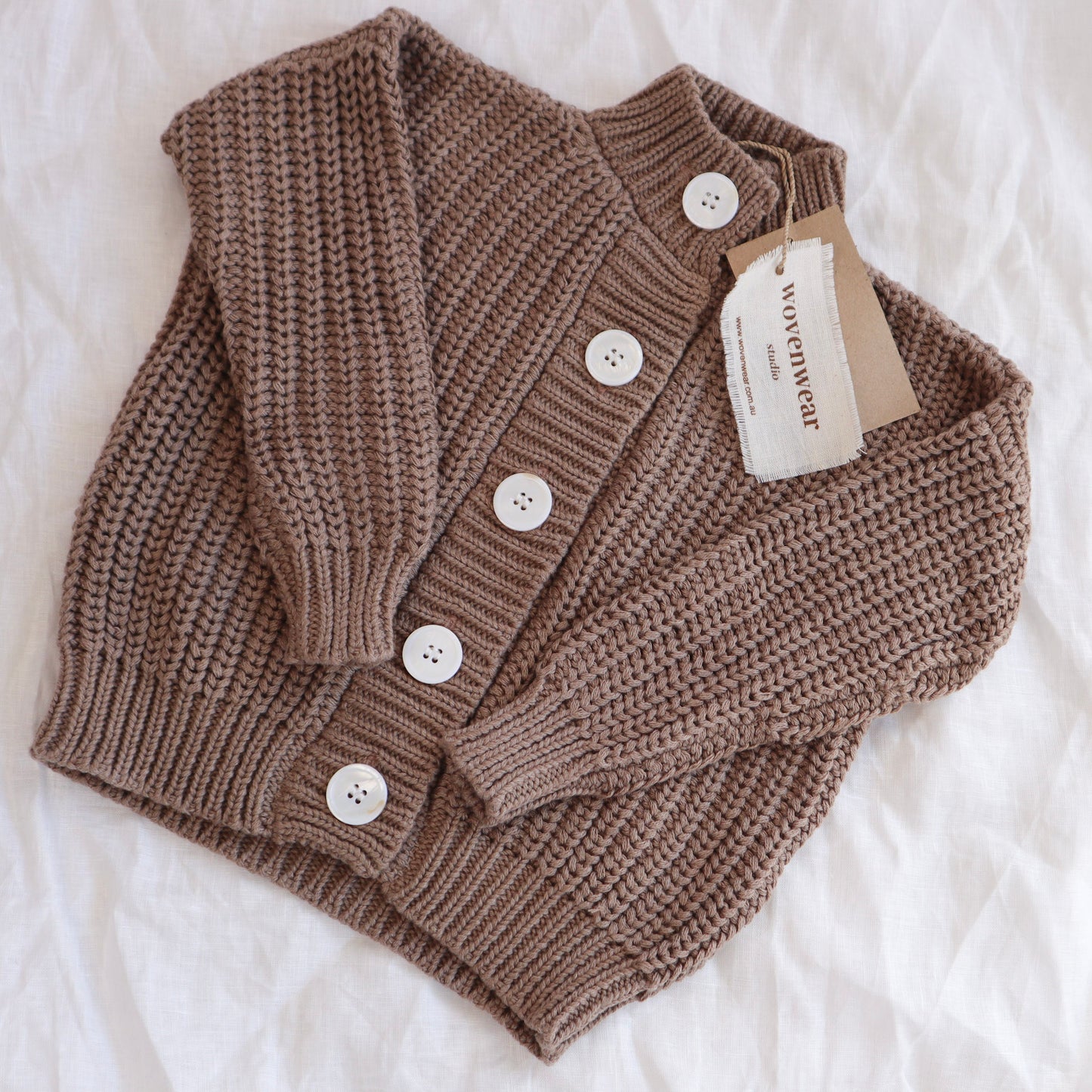 Chunky Knit Buttoned Up - Mocha