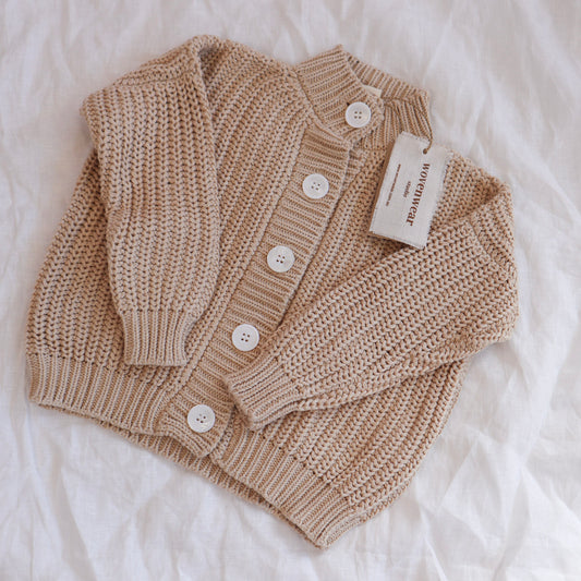 Chunky Knit Buttoned Up - Sand