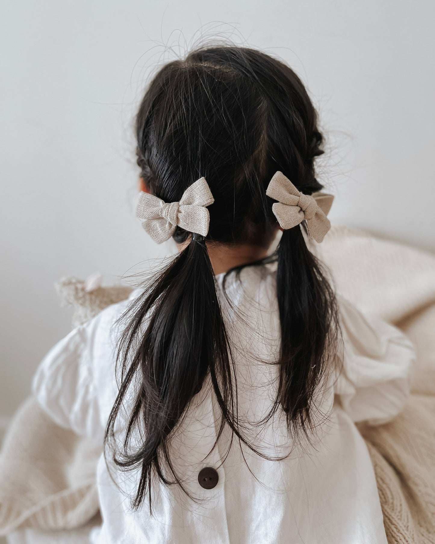 Wovenwear Studio x Piccolo - Natural Linen School Girl Pigtail Set