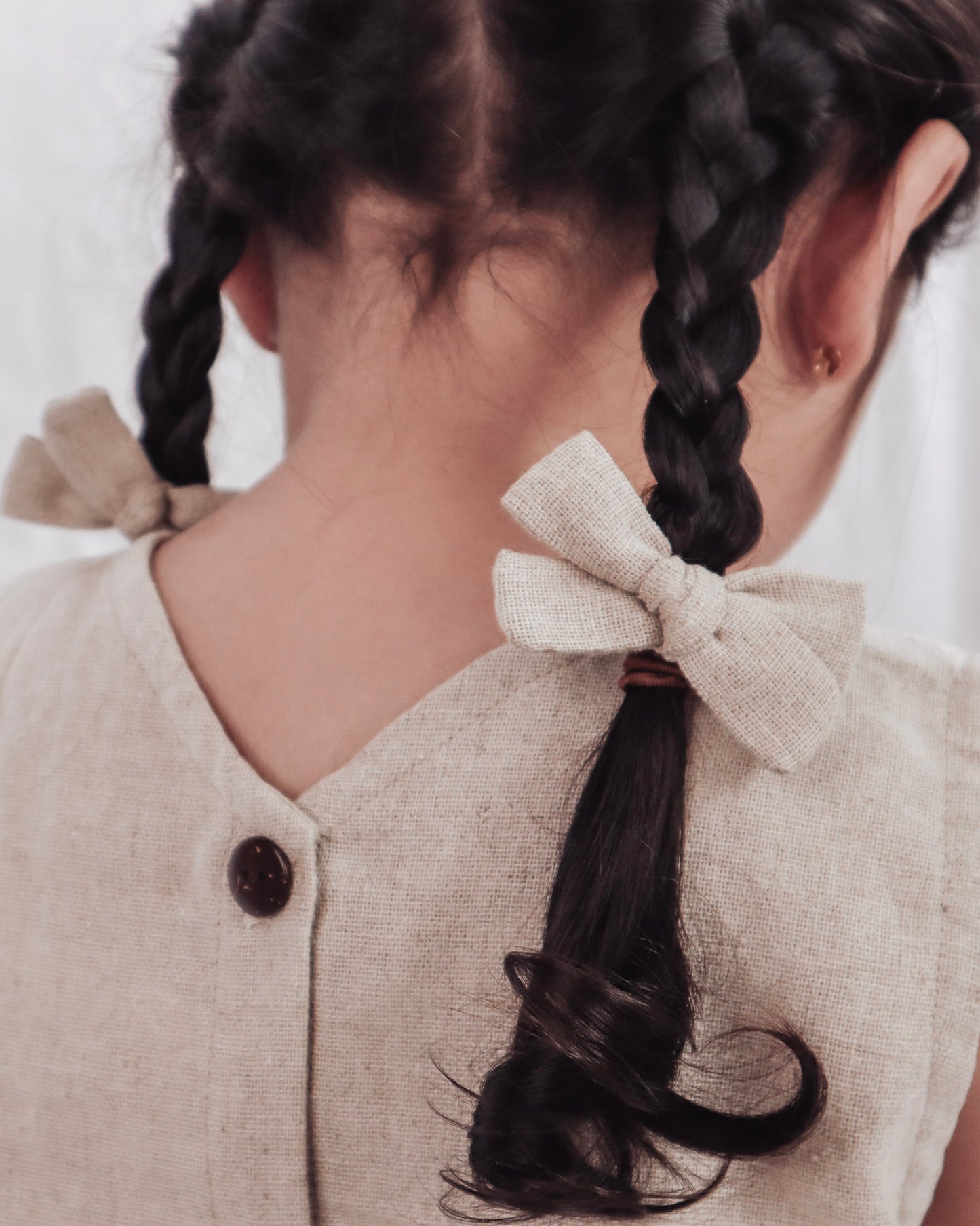 Wovenwear Studio x Piccolo - Natural Linen School Girl Pigtail Set