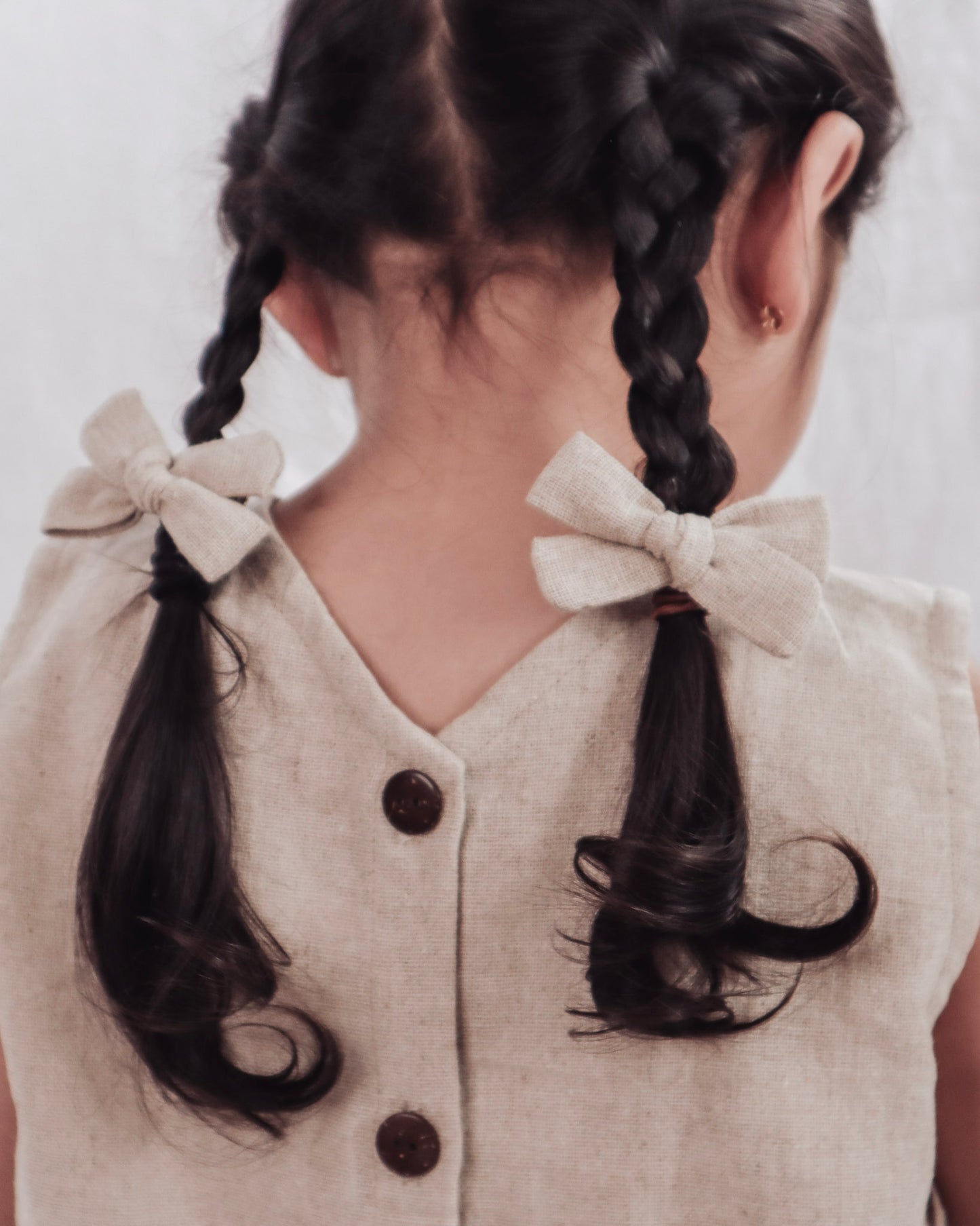 Wovenwear Studio x Piccolo - Natural Linen School Girl Pigtail Set