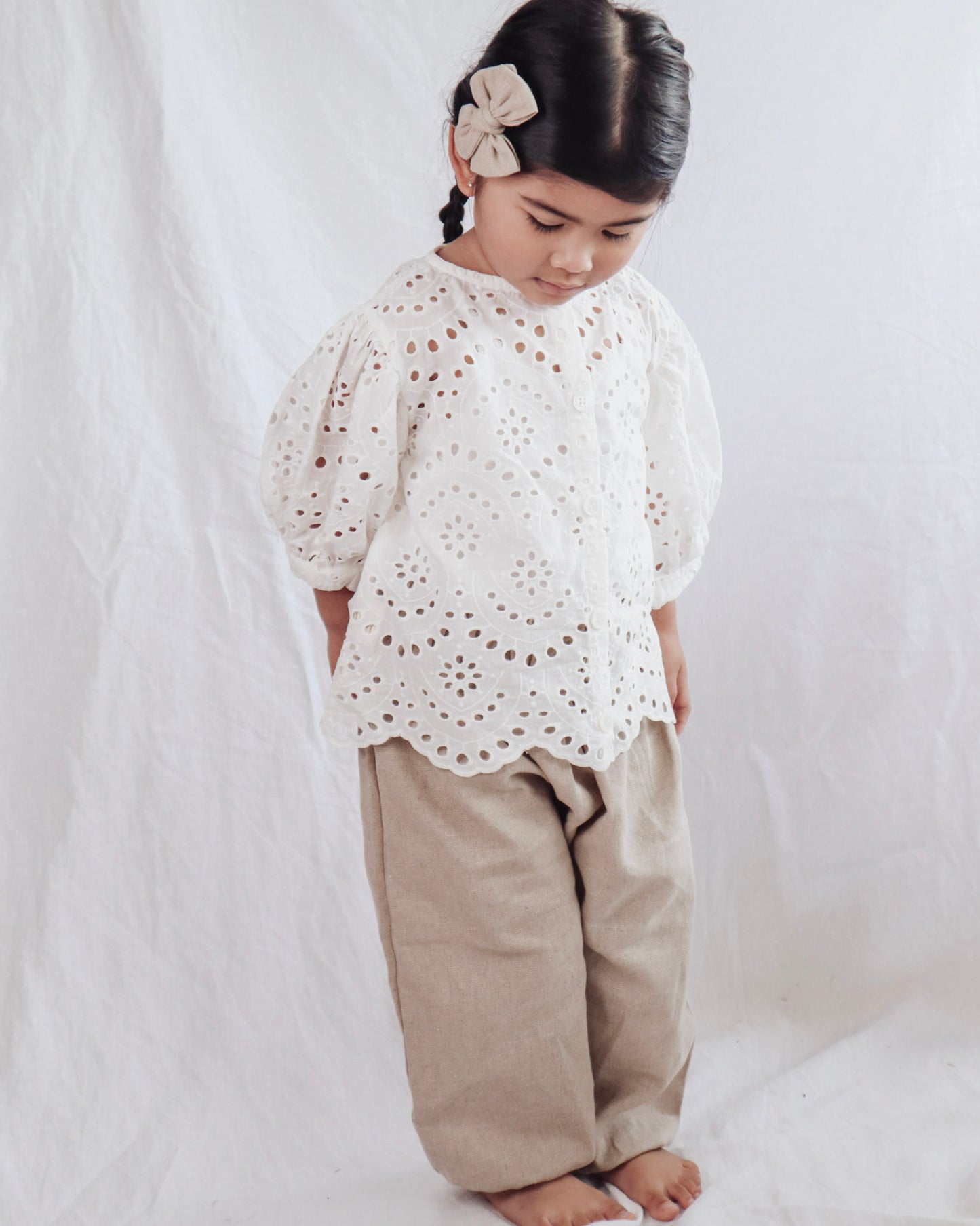 Bubble Top - Eyelet Embroidered