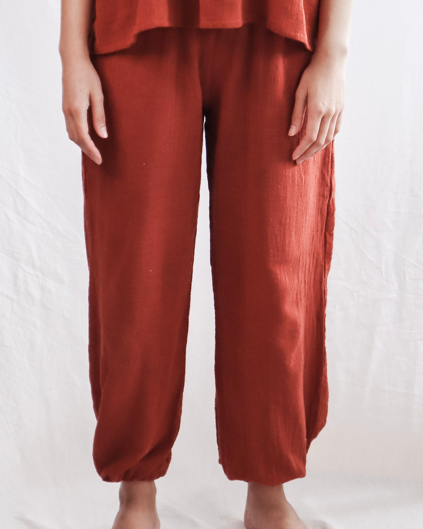 Women's Ramie Resort Pants - Rust