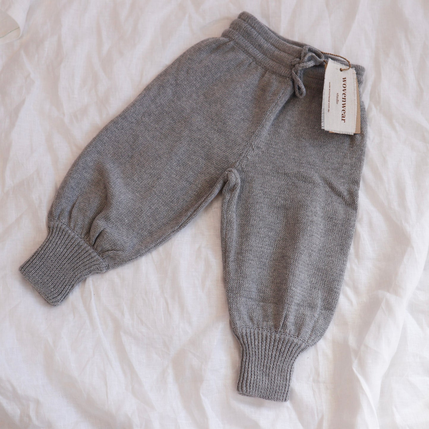 Knit Drawstring Trackpants - Grey Marle