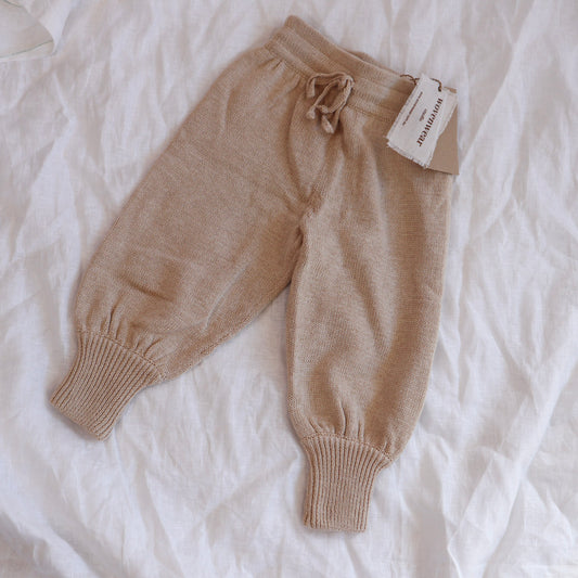 Knit Drawstring Trackpants - Sand