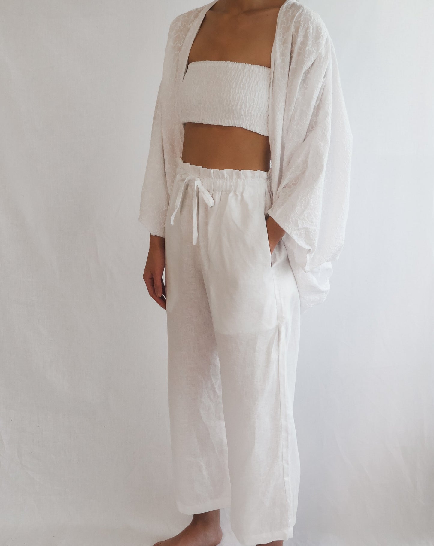 Women's Linen Beach Culottes - Milk